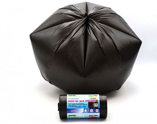 Пакеты для мусора 30 литров, 50 штук, 12 мкм, черные, 50х60 см, EXTRA - Вид 2